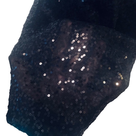 VTG Y2K Victoria’s Secret VS Black Sequin Sparkle Mini Slip Dress M Racerback - Picture 9 of 9